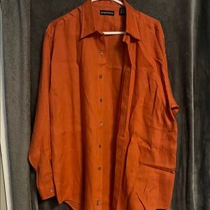 Joseph&lyman Men's Casual Button Down Shirt - Rust Orange